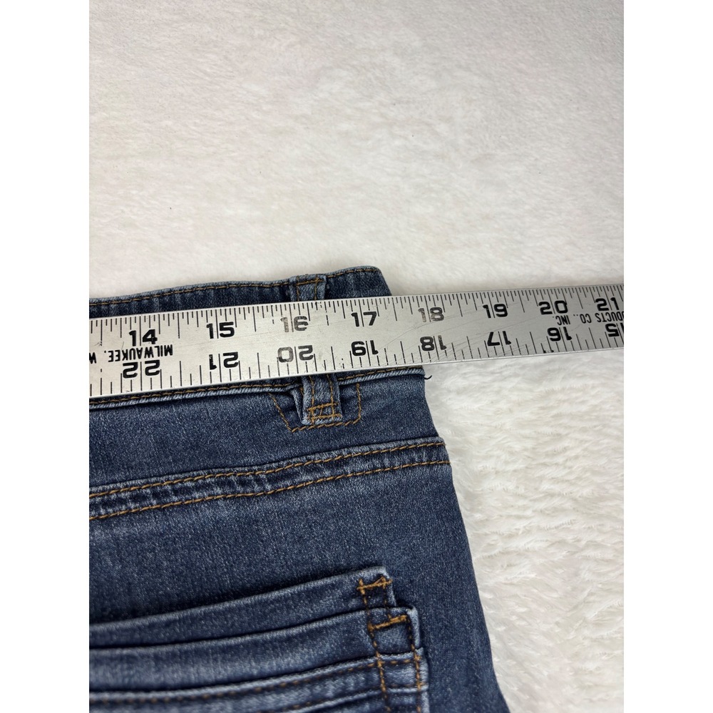 Democracy Ab Technology Womens 16 Jeans Medium Grungy Wash Distressed Hem - Picture 8 of 9
